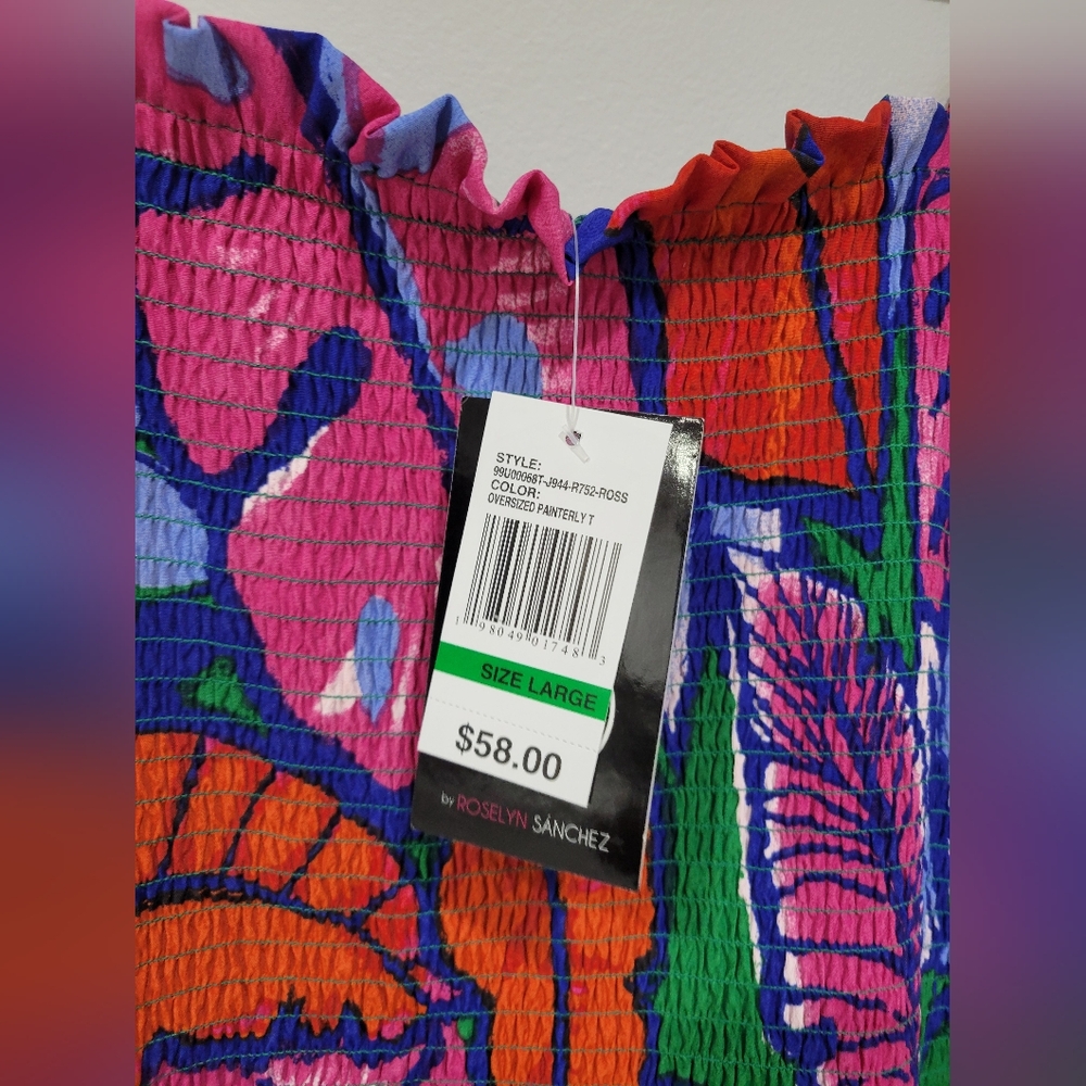 Bright Tropical Print Maxi Dress — Pink, Orange & Green - Picture 4 of 4